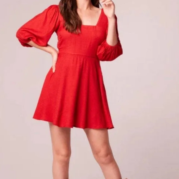 Band of the free Dresses & Skirts - Band of the Free Josette Aurora Red Puff Sleeve Dress